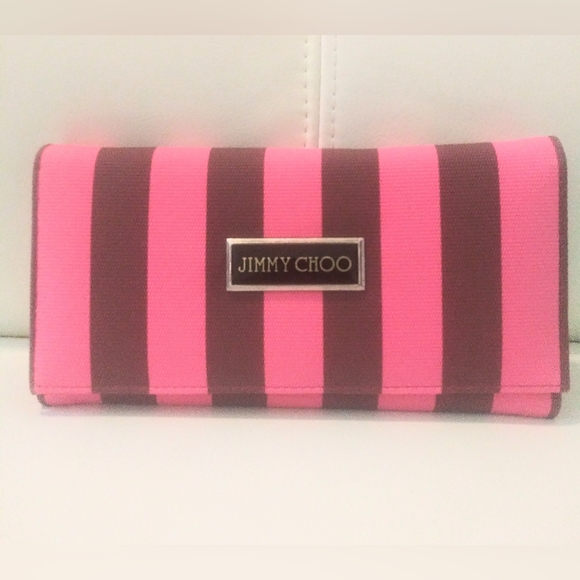 Jimmy Choo Accessories - Jimmy Choo Faux Canvas Large Womens Wallet